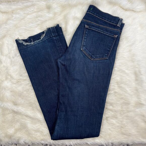 J Brand Flare Bootcut Dark Washed Distressed Hem Womens Size 28 Jeans - Picture 5 of 14